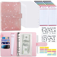 A6 Starlight Budget Binder –  PU Notebook with Envelopes, Budget Sheets & Stickers