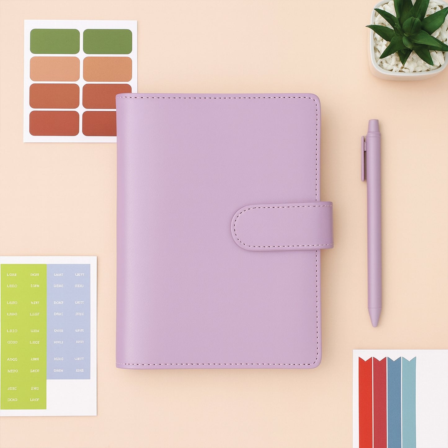 A6 Budget Binder Notebook – Cash Envelope Planner with Stickers, Dividers & Expense Sheets